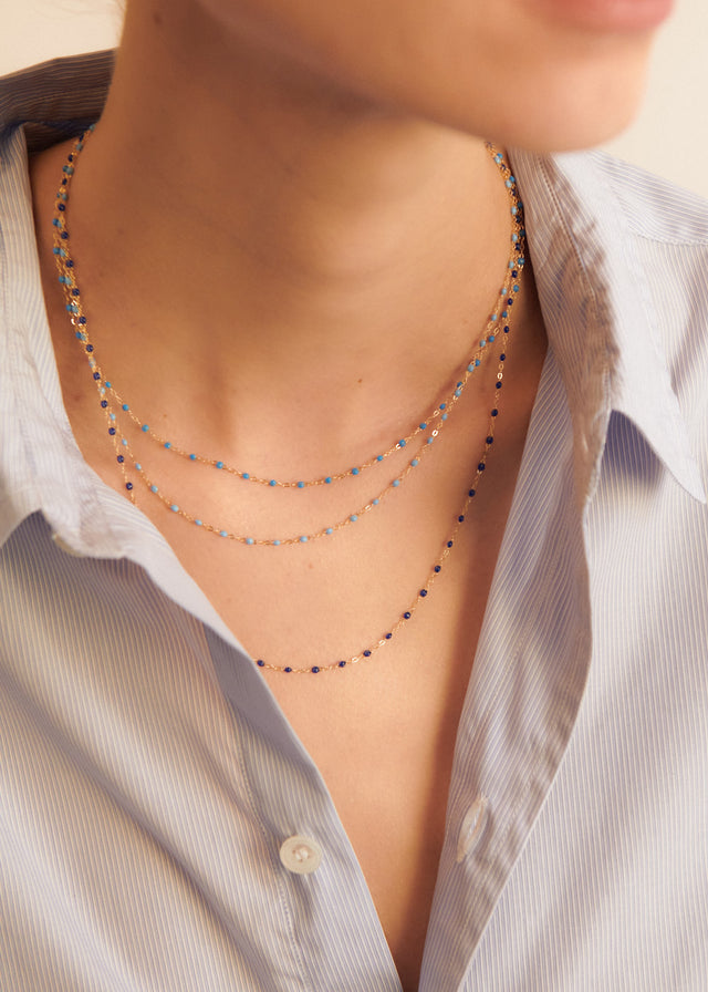 CLASSIC NECKLACE 42 CM — SKY BLUE