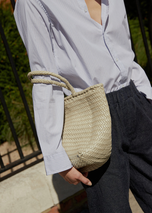 SMALL GRACE BASKET BAG — PEARL