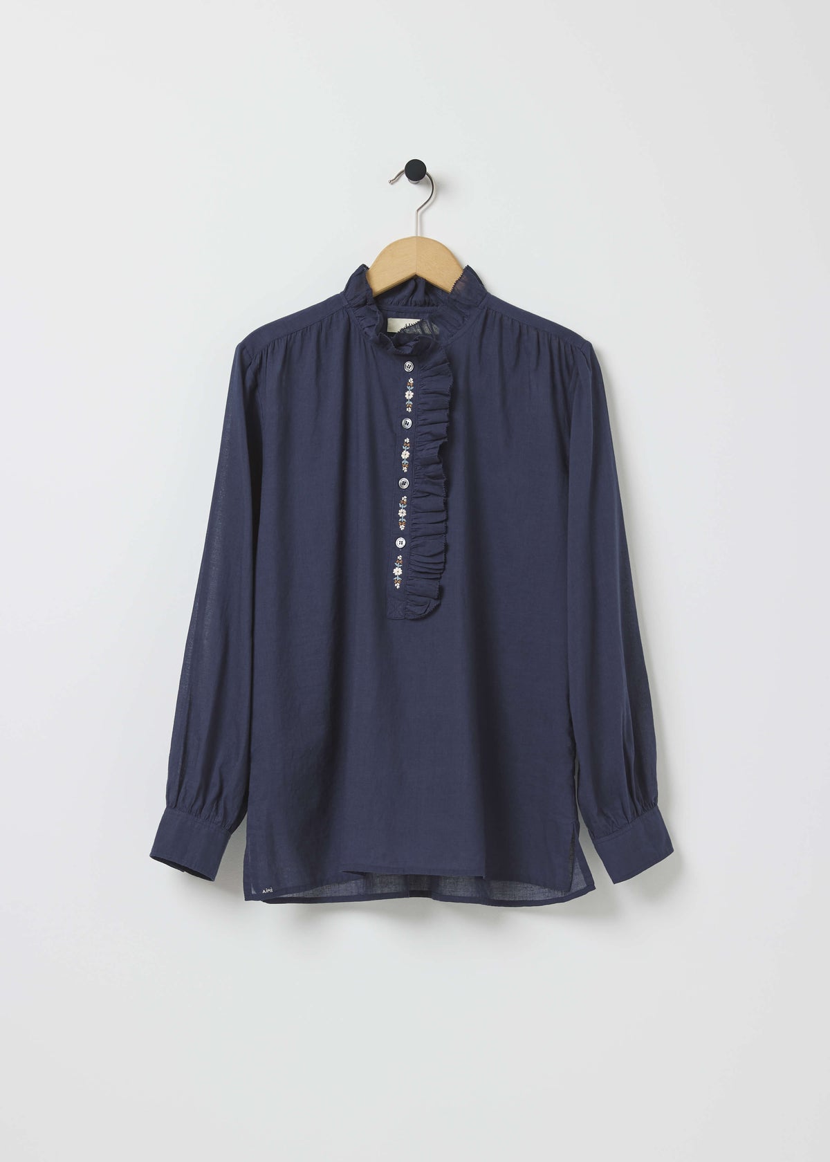 BENSON EMBROIDERED SHIRT — NAVY