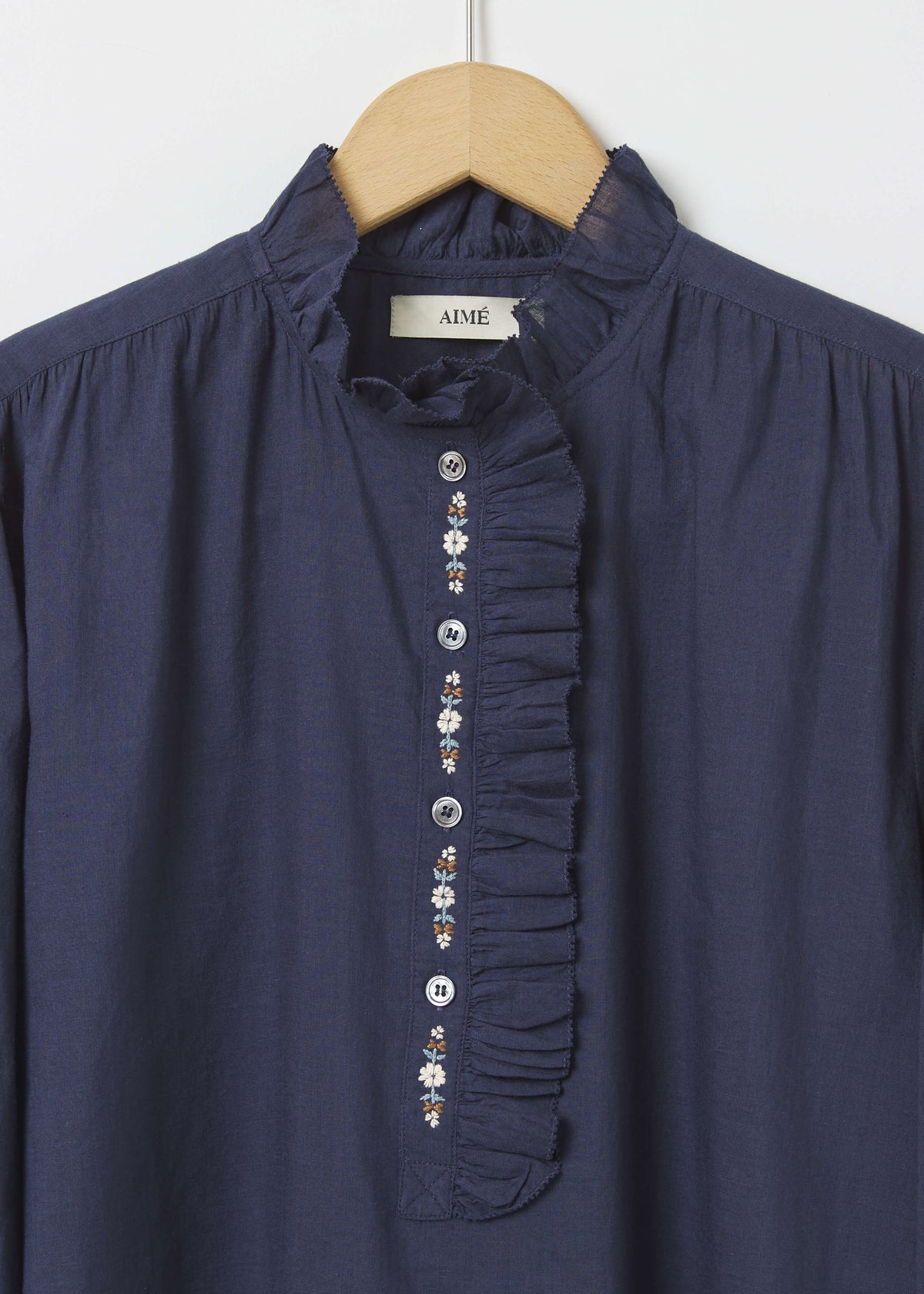 BENSON EMBROIDERED SHIRT — NAVY