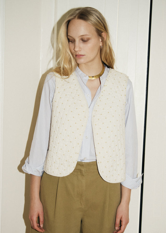FRANKIE QUILTED GILET — BRONZE