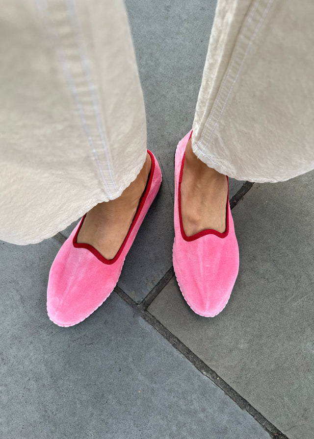 VELVET FURLANE SLIPPERS — ROSA