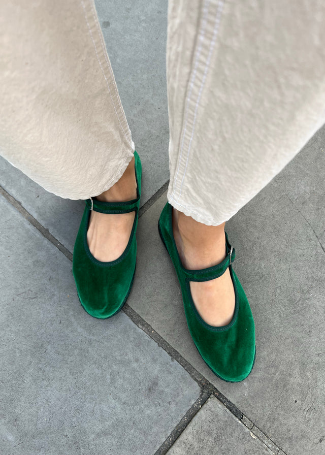 VELVET MARY JANE SLIPPERS — MINT