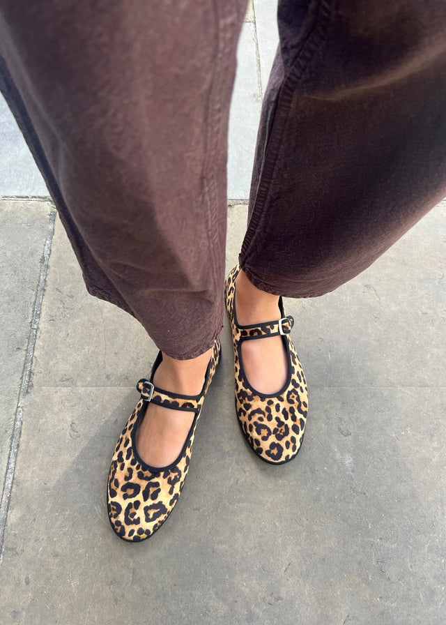 VELVET MARY JANE SLIPPERS — LEOPARD PRINT