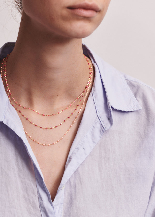 CLASSIC NECKLACE 42 CM — FLUORESCENT PINK