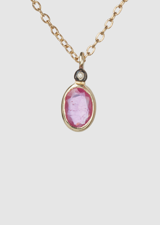 ABY NECKLACE — PINK SAPPHIRE