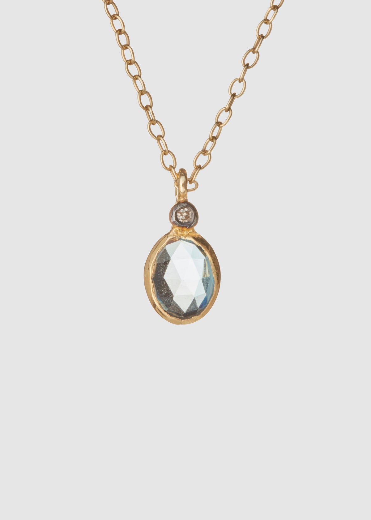 ABY NECKLACE — BLUE TOPAZ