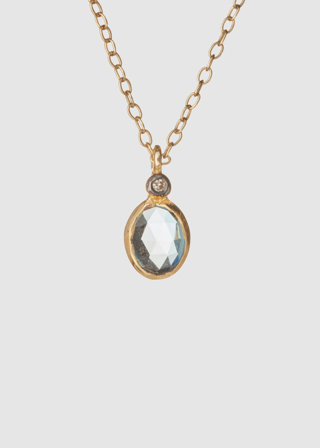 ABY NECKLACE — BLUE TOPAZ