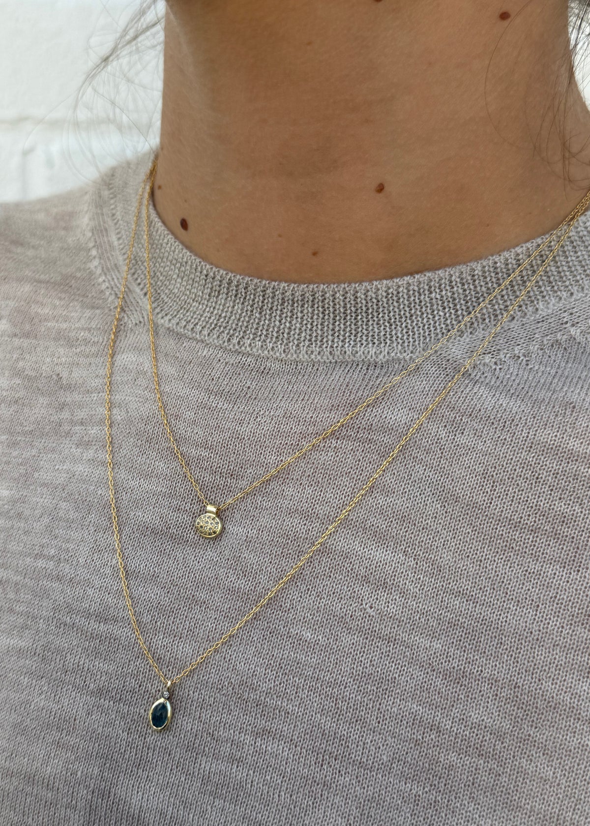 ABY NECKLACE — BLUE TOPAZ