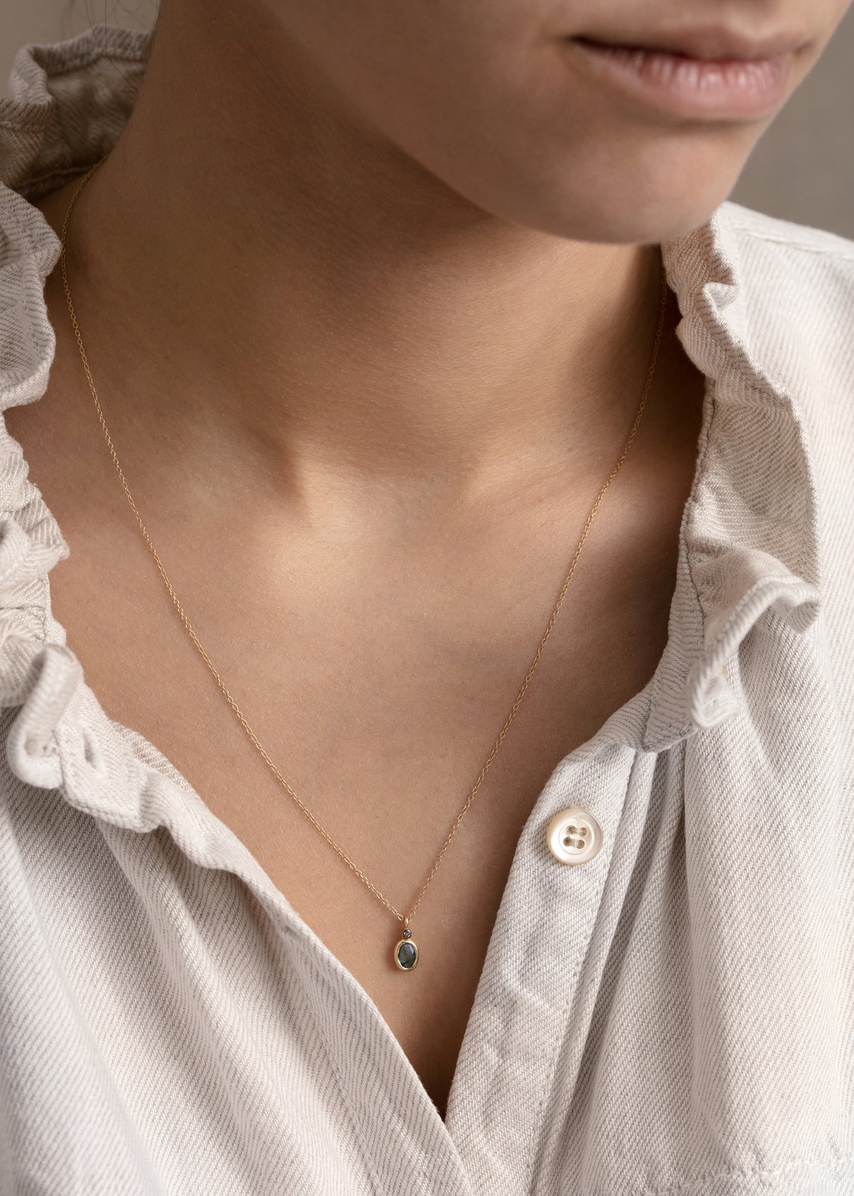 ABY NECKLACE — BLUE TOPAZ
