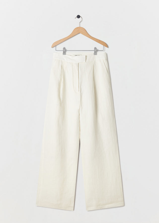 FERRY LINEN TROUSERS — CLOUD