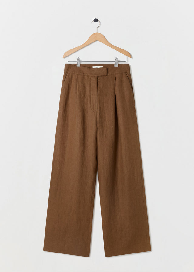 FERRY LINEN TROUSERS — PEAT
