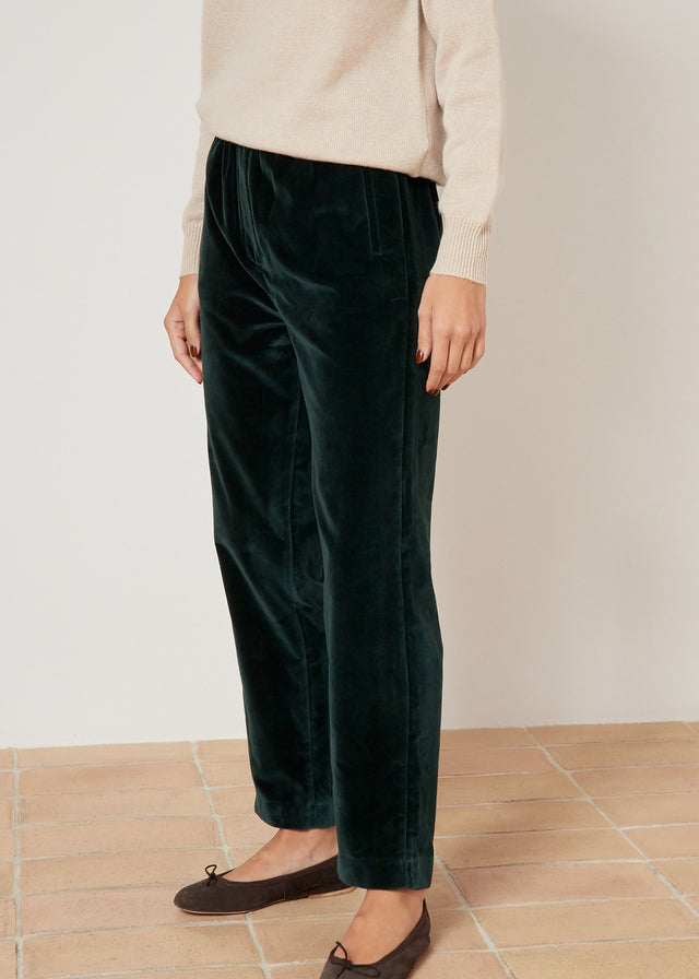 ABEL VELVET TROUSER — FOREST