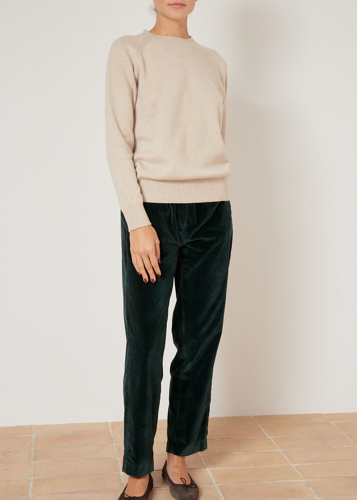 ABEL VELVET TROUSER — FOREST