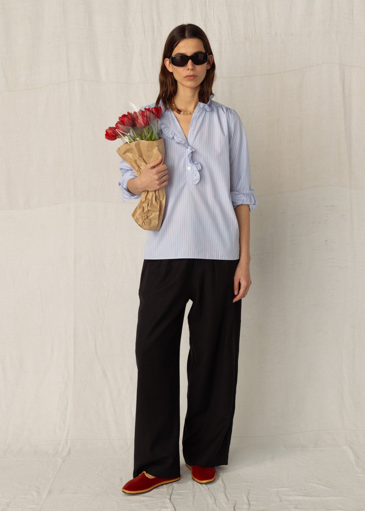CALEB WOOL TROUSERS — FADED BLACK