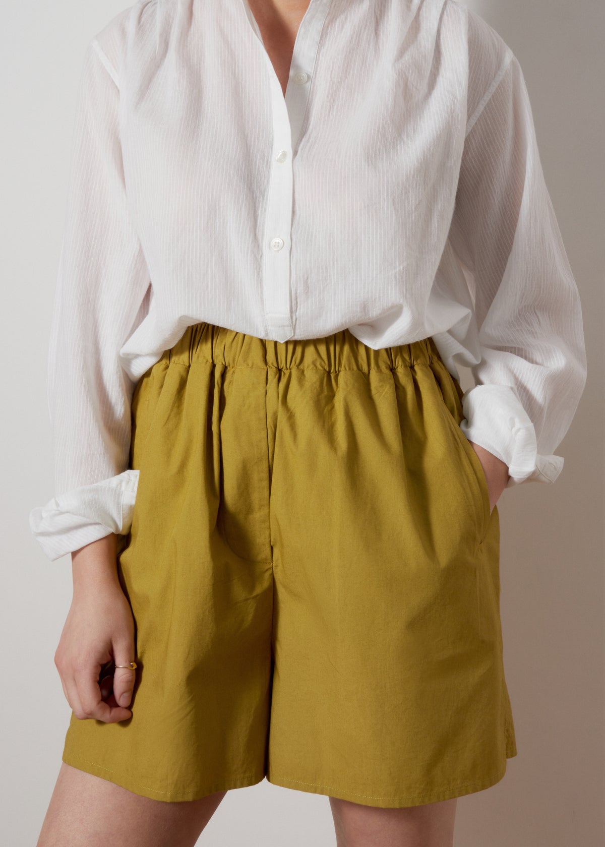 AVA SHIRT — WHITE STRIPE