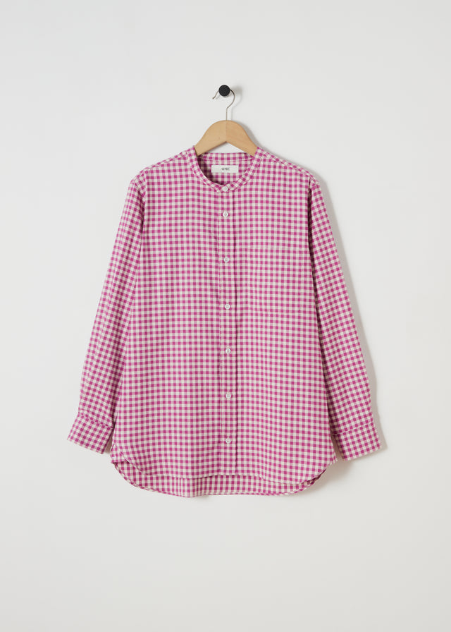 AIMÉ SHIRT — MAGENTA CHECK