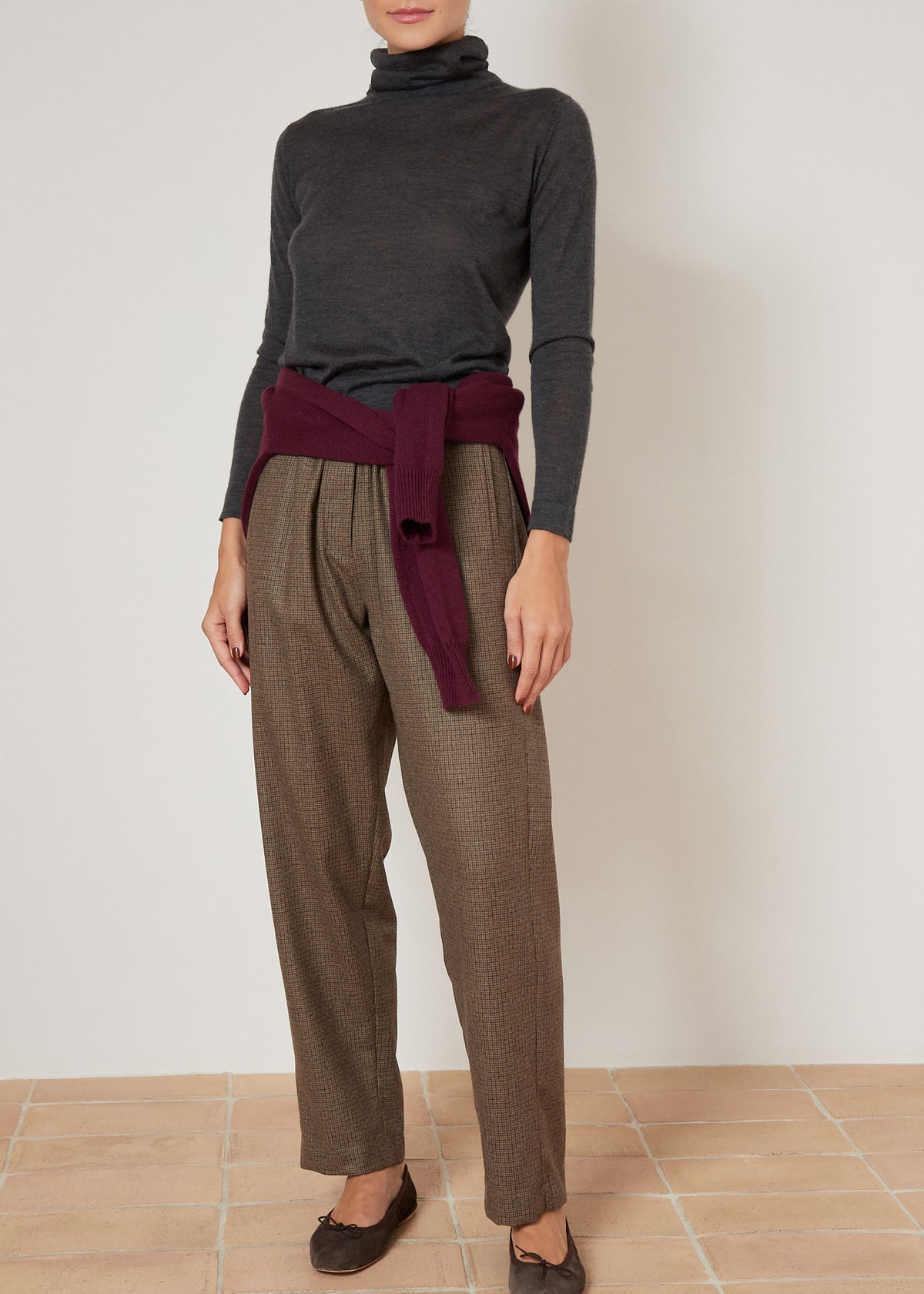 ABEL WOOL TROUSER — HOUNDSTOOTH