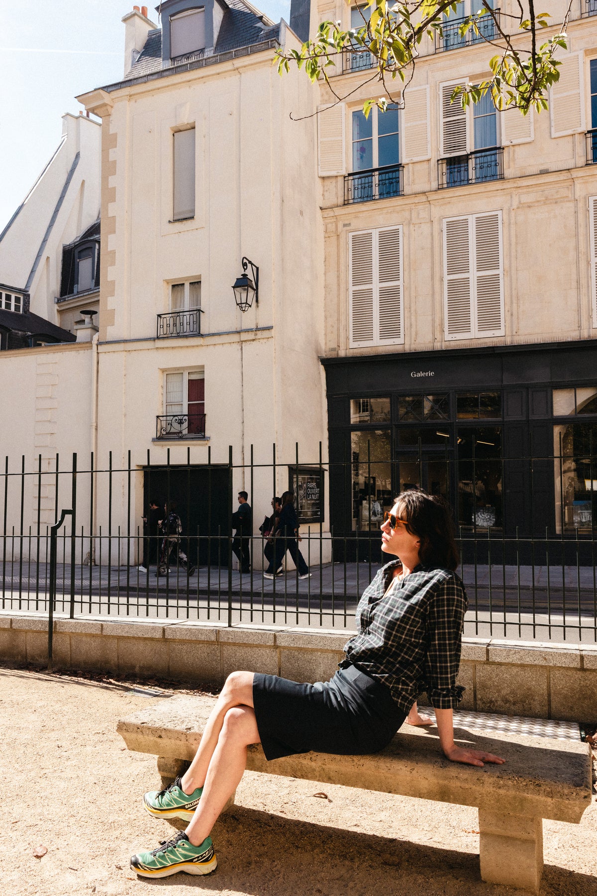 AIMÉ SHIRT — BLACK & YELLOW TARTAN