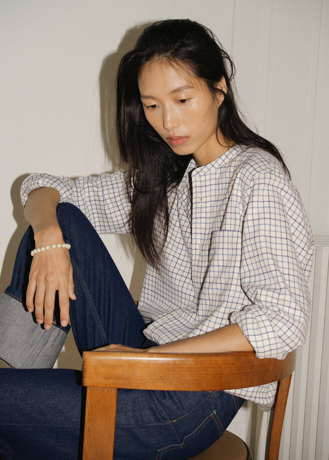 AIMÉ SHIRT — BLUE CHECK