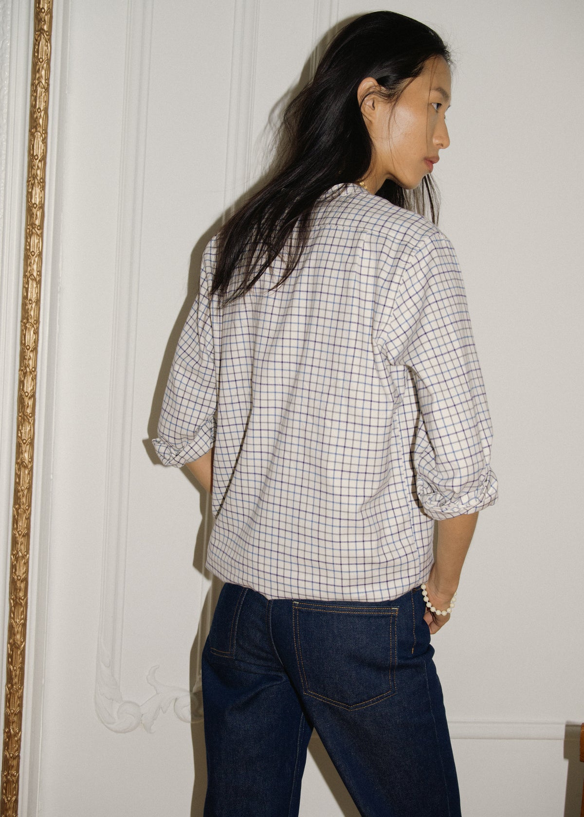 AIMÉ SHIRT — BLUE CHECK