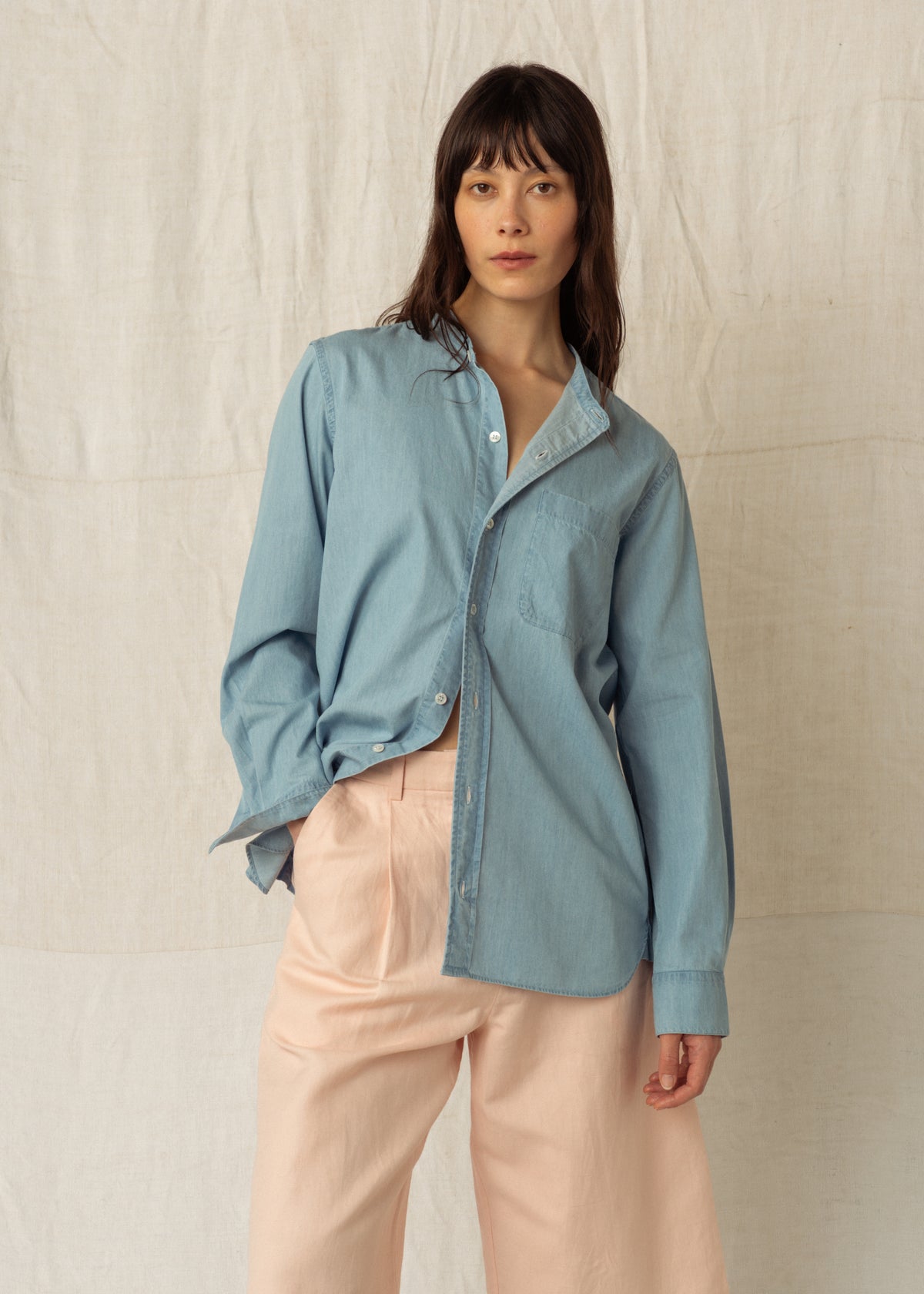 AIMÉ SHIRT — LIGHT BLUE DENIM