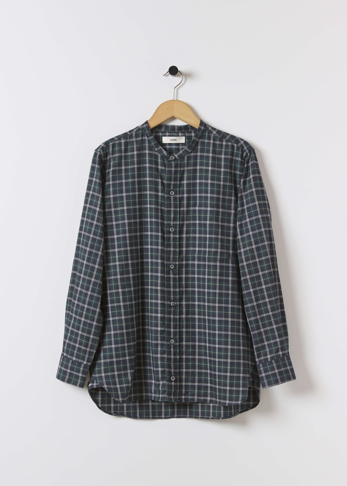 AIMÉ SHIRT — BLACK & YELLOW TARTAN