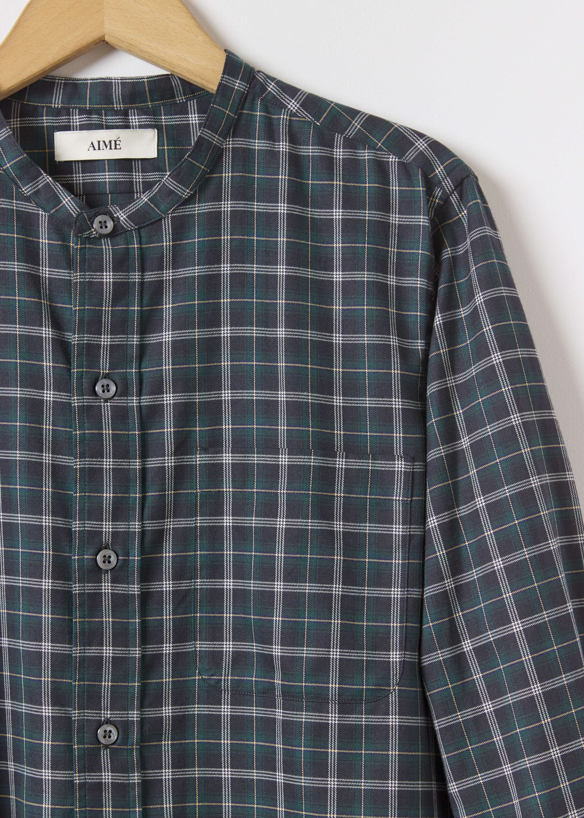 AIMÉ SHIRT — BLACK & YELLOW TARTAN