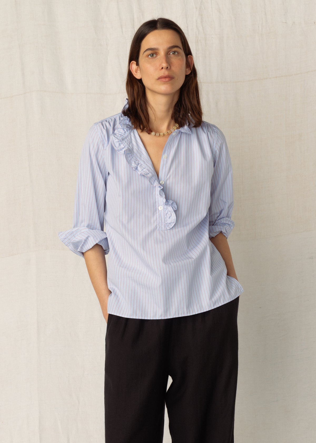 ALMA SHIRT — BLUE RED