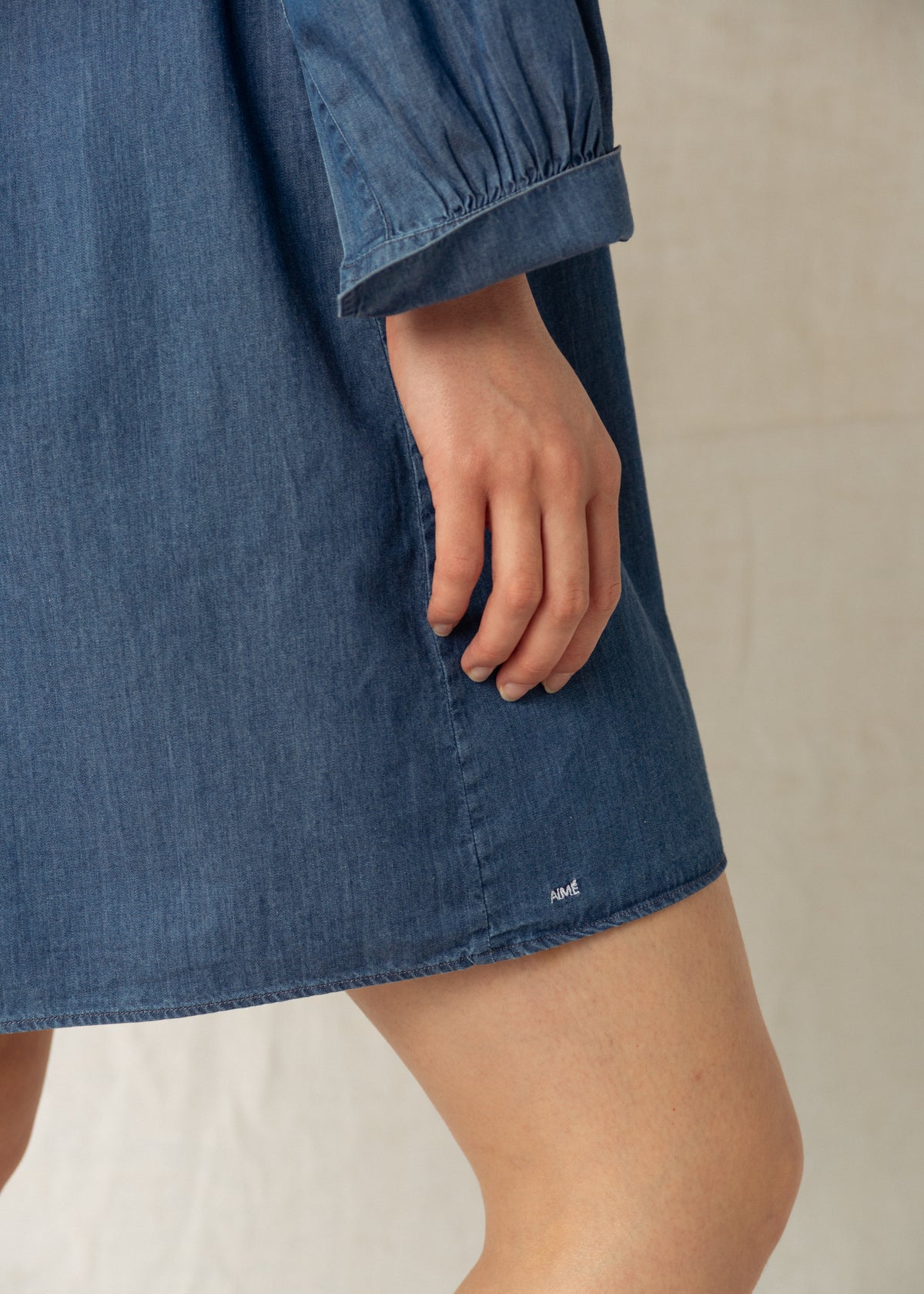 ALMA SHORT DRESS — DARK BLUE DENIM