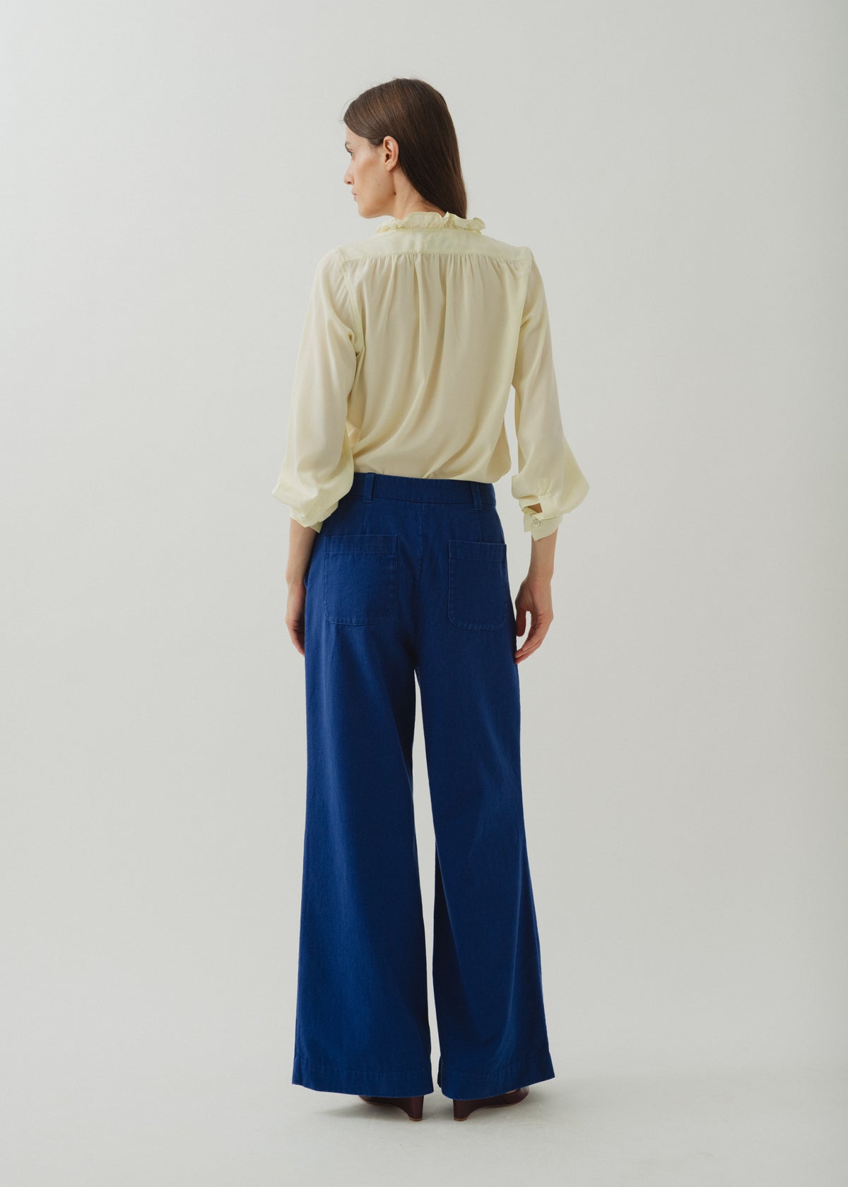 FLINT COTTON TROUSERS — INK BLUE