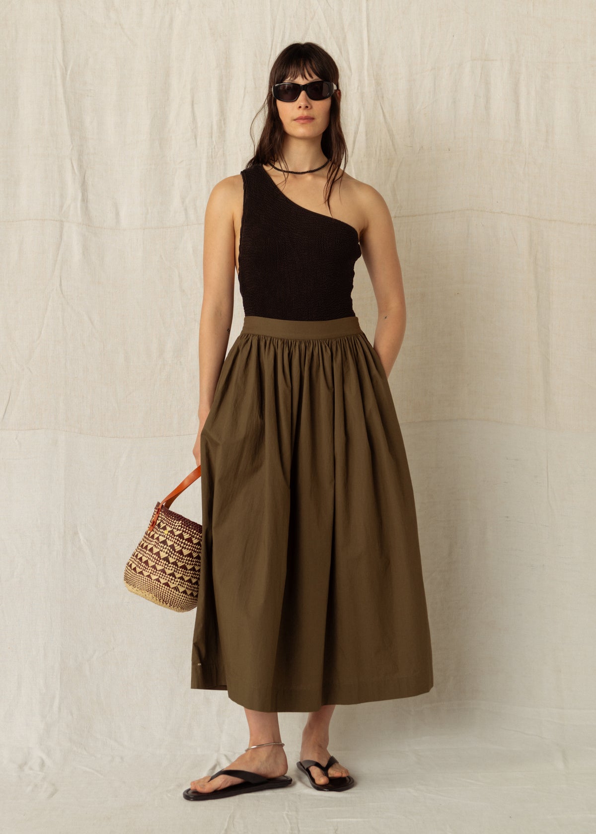 ANÉMONE SKIRT — KHAKI