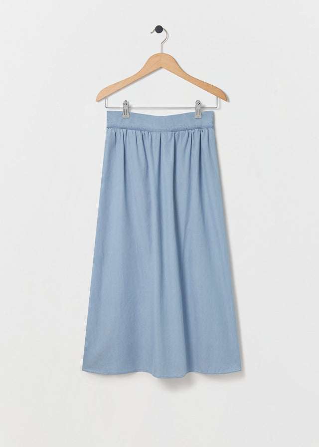 ANÉMONE SKIRT — LIGHT BLUE DENIM