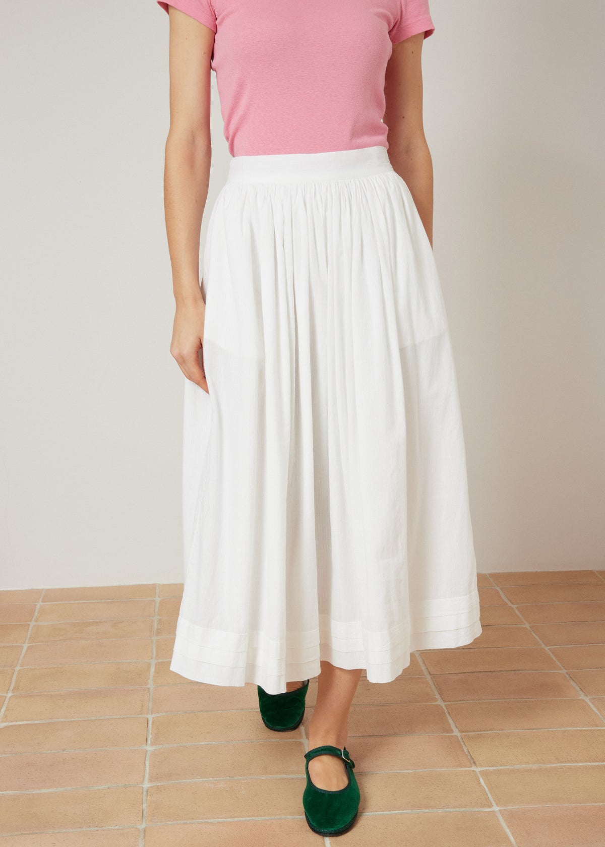 ANÉMONE SKIRT — WHITE STRIPE