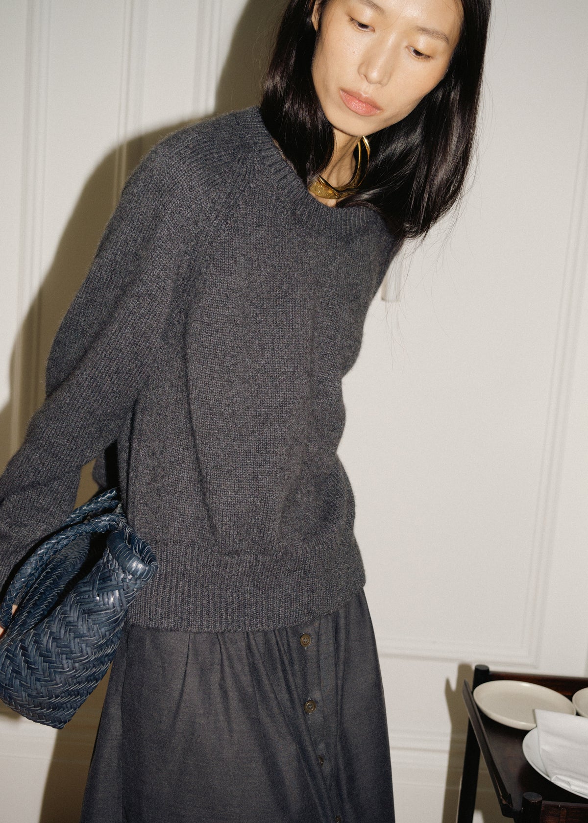 AUTEUIL CASHMERE JUMPER — CHARCOAL