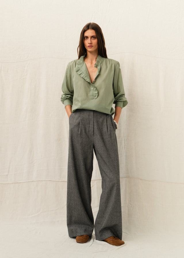 FERRY WOOL TROUSERS — HOUNDSTOOTH