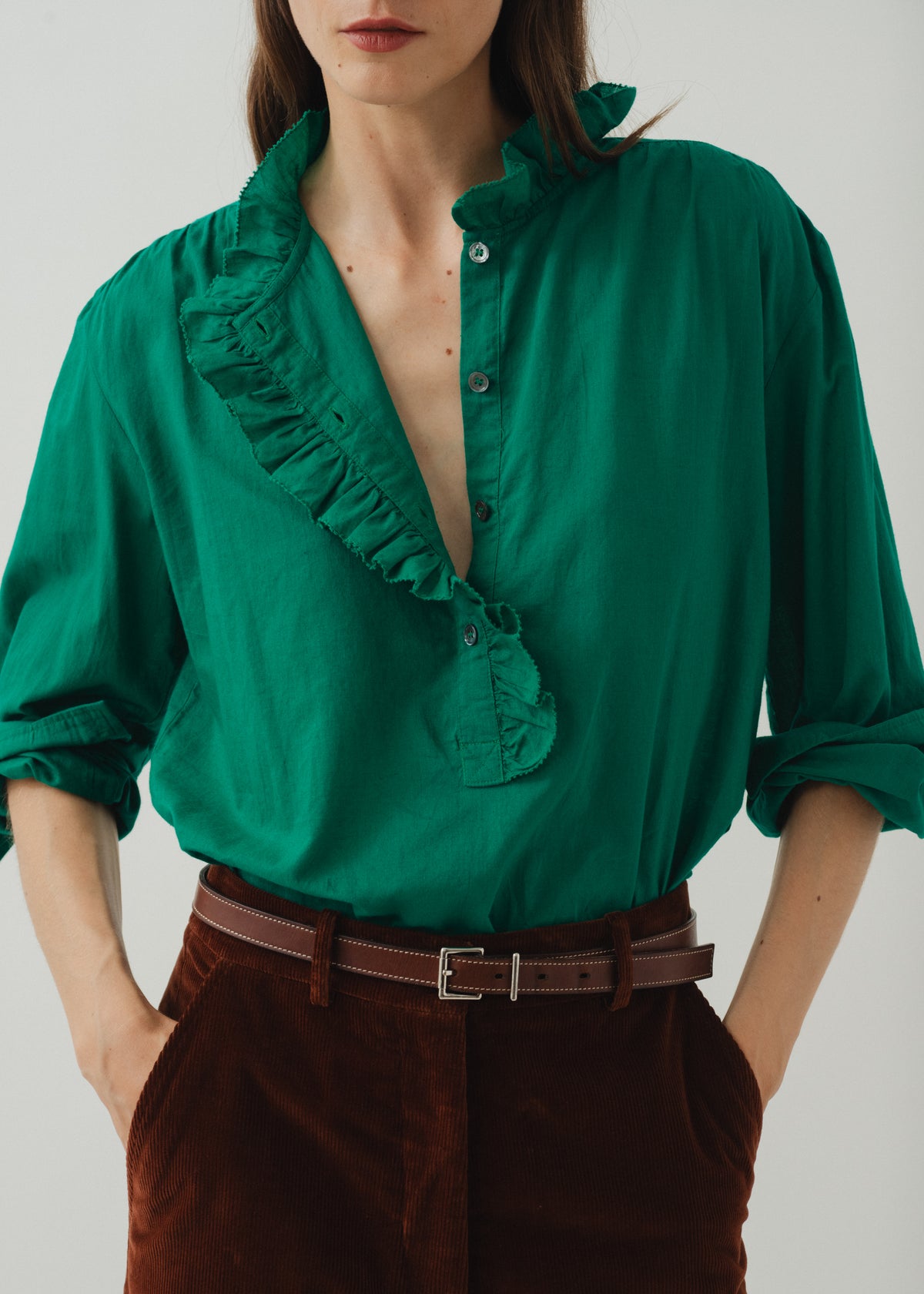BENSON SHIRT — EMERALD GREEN