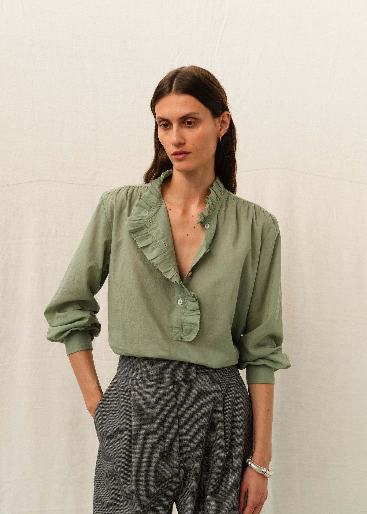 FERRY WOOL TROUSERS — HOUNDSTOOTH