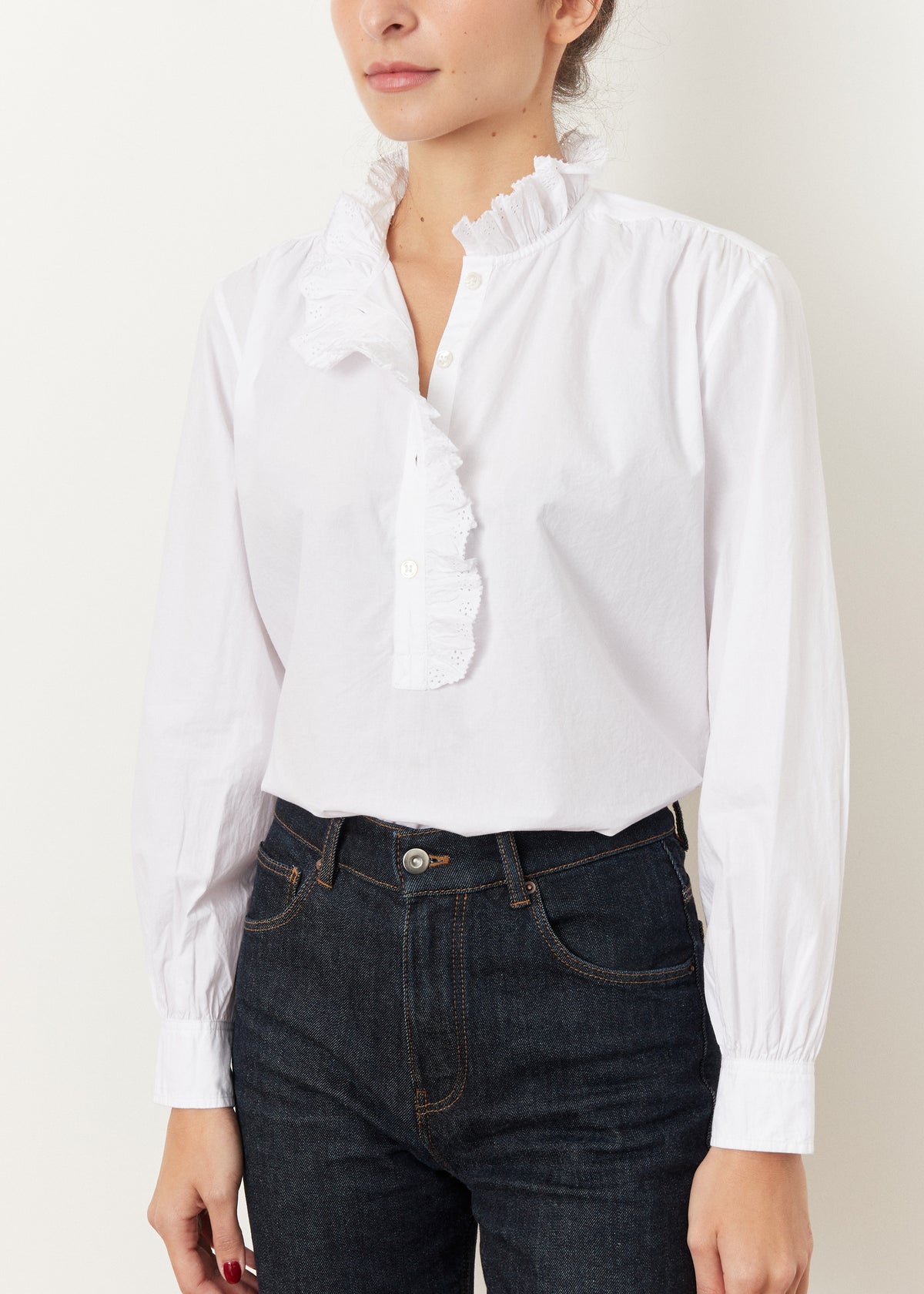 BENSON SHIRT — WHITE BRODERIE