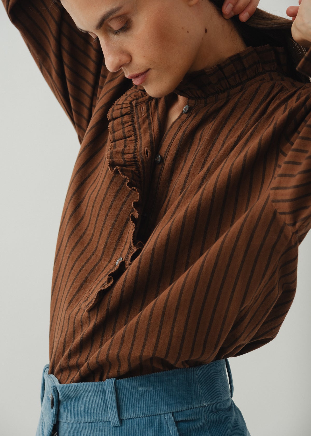 BENSON SHIRT — CHESTNUT STRIPE