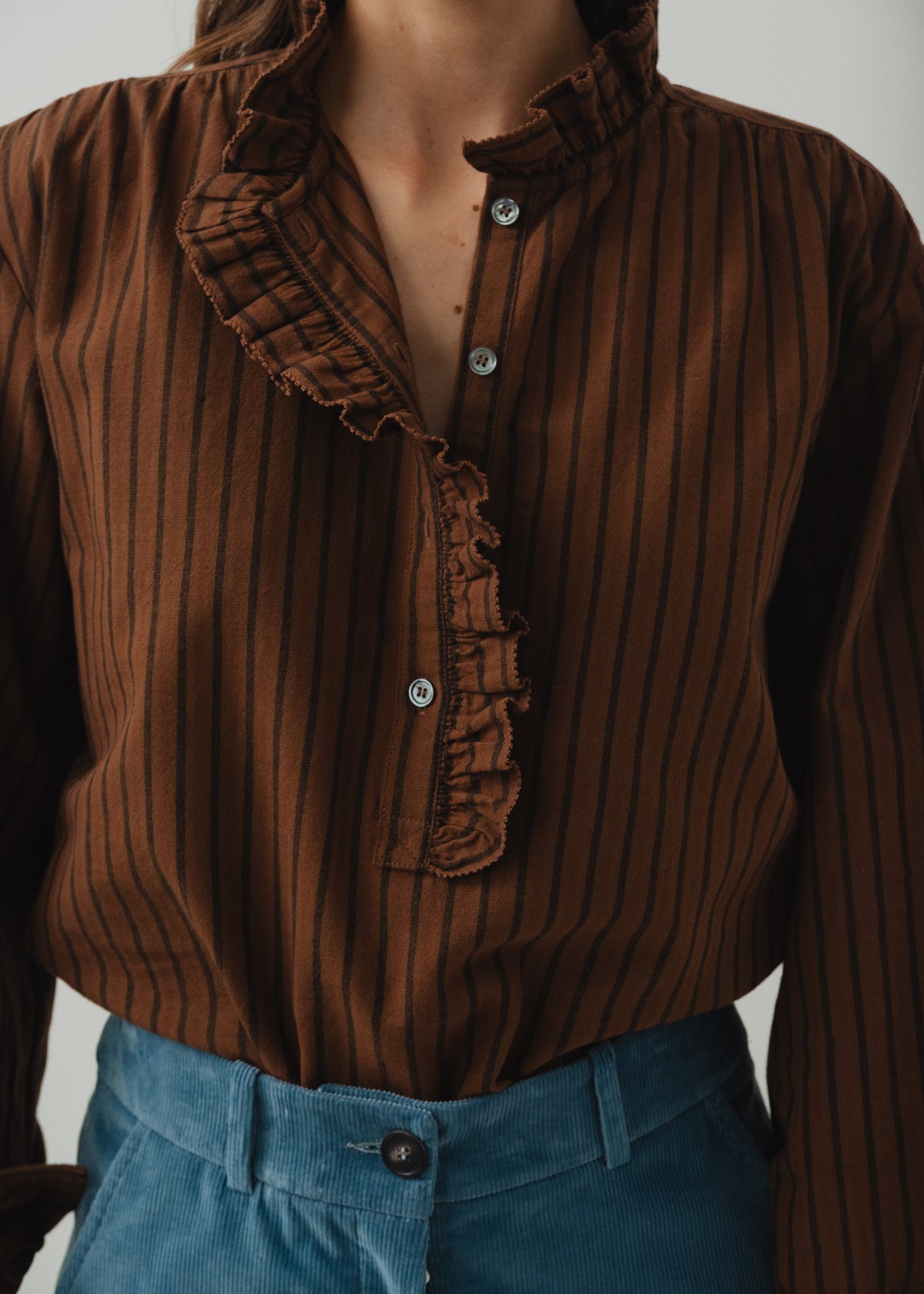 BENSON SHIRT — CHESTNUT STRIPE