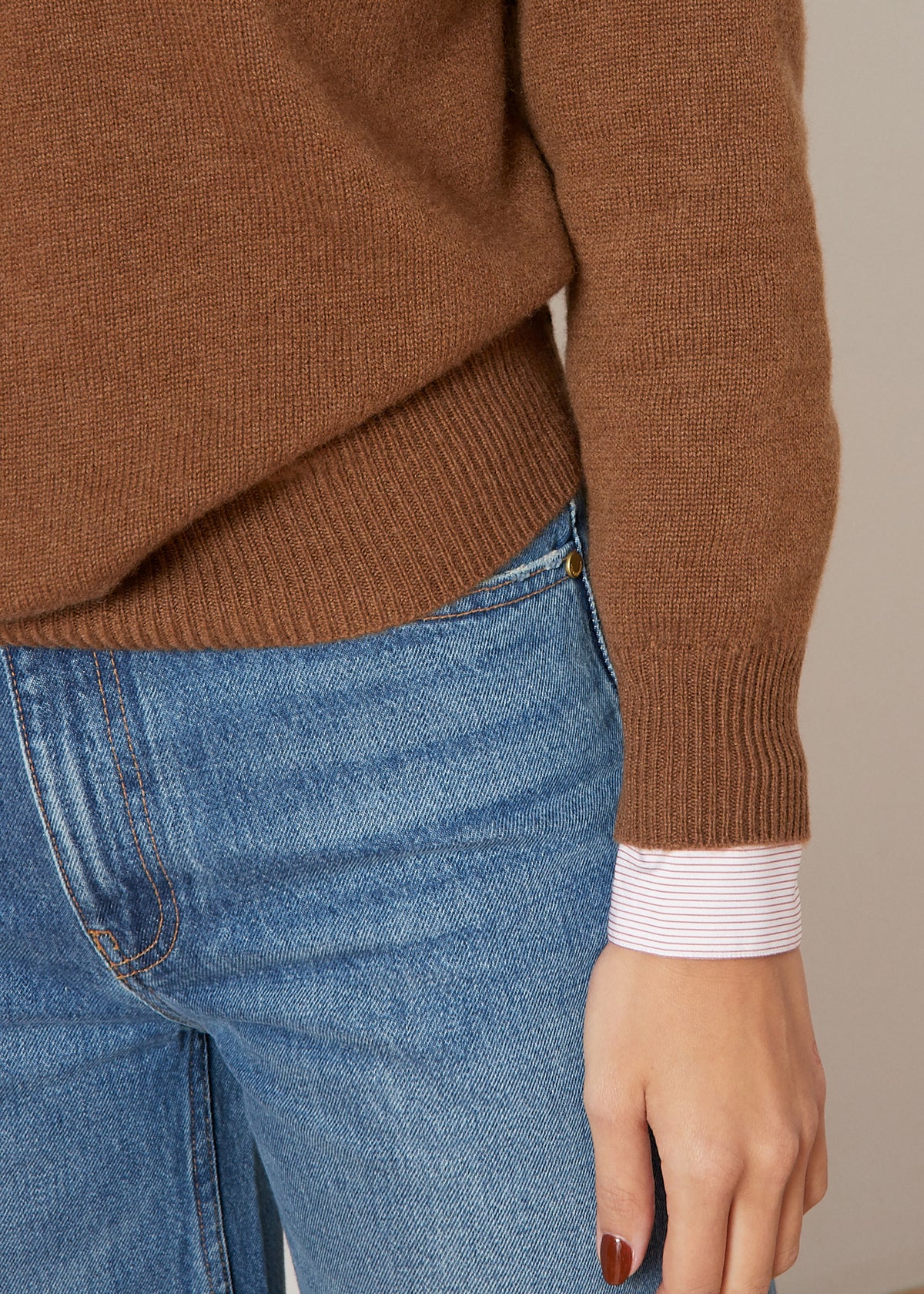 CADAQUÉS CASHMERE JUMPER — CHESTNUT