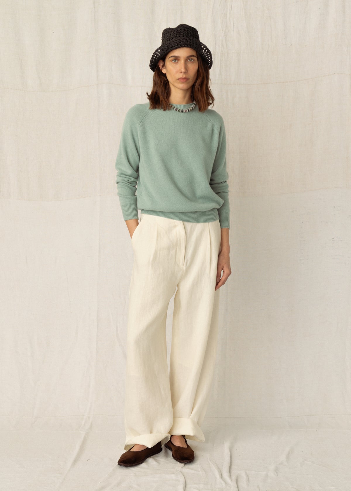 CADAQUÉS CASHMERE JUMPER — SEAFOAM