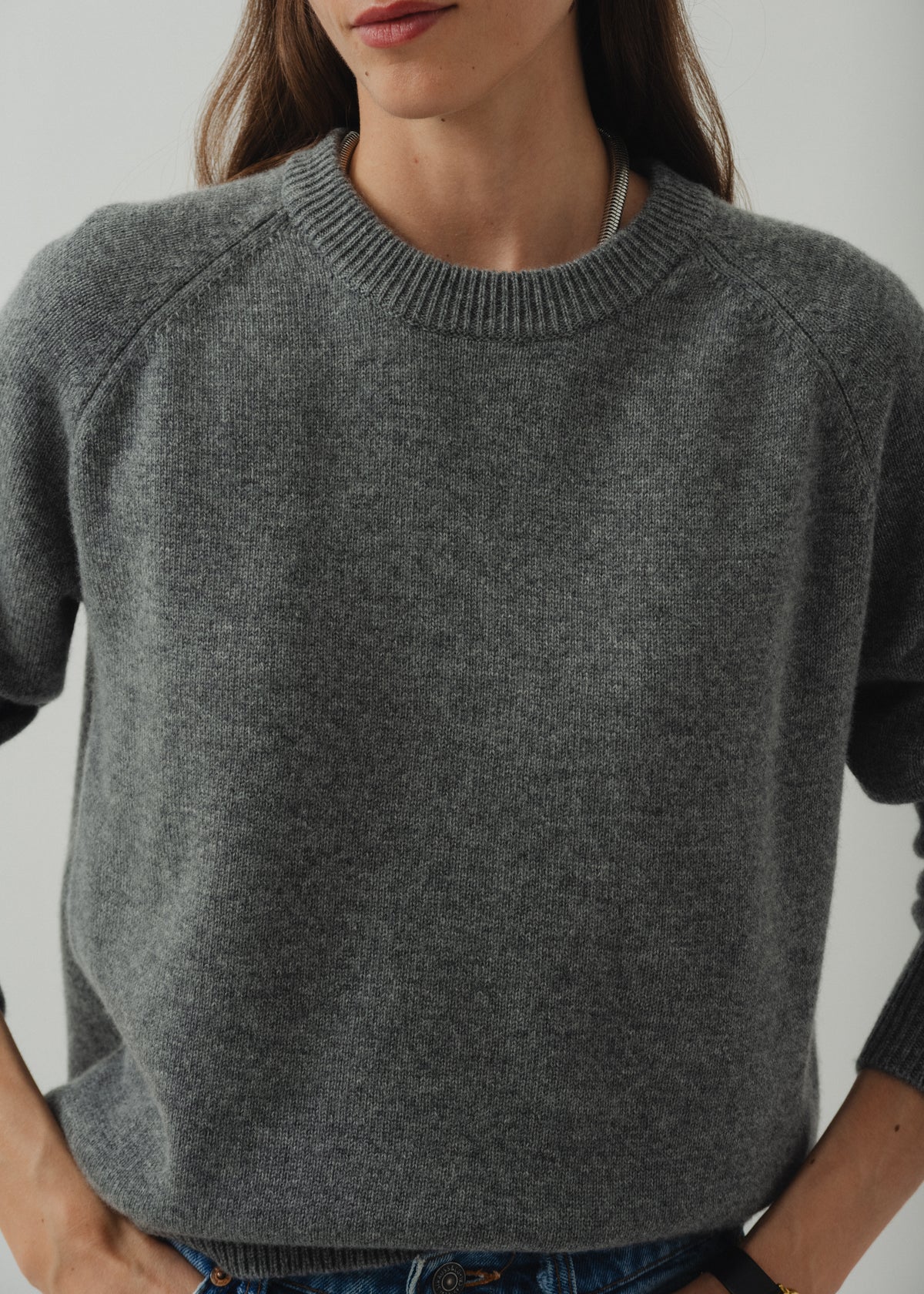 CADAQUÉS CASHMERE JUMPER — GREY