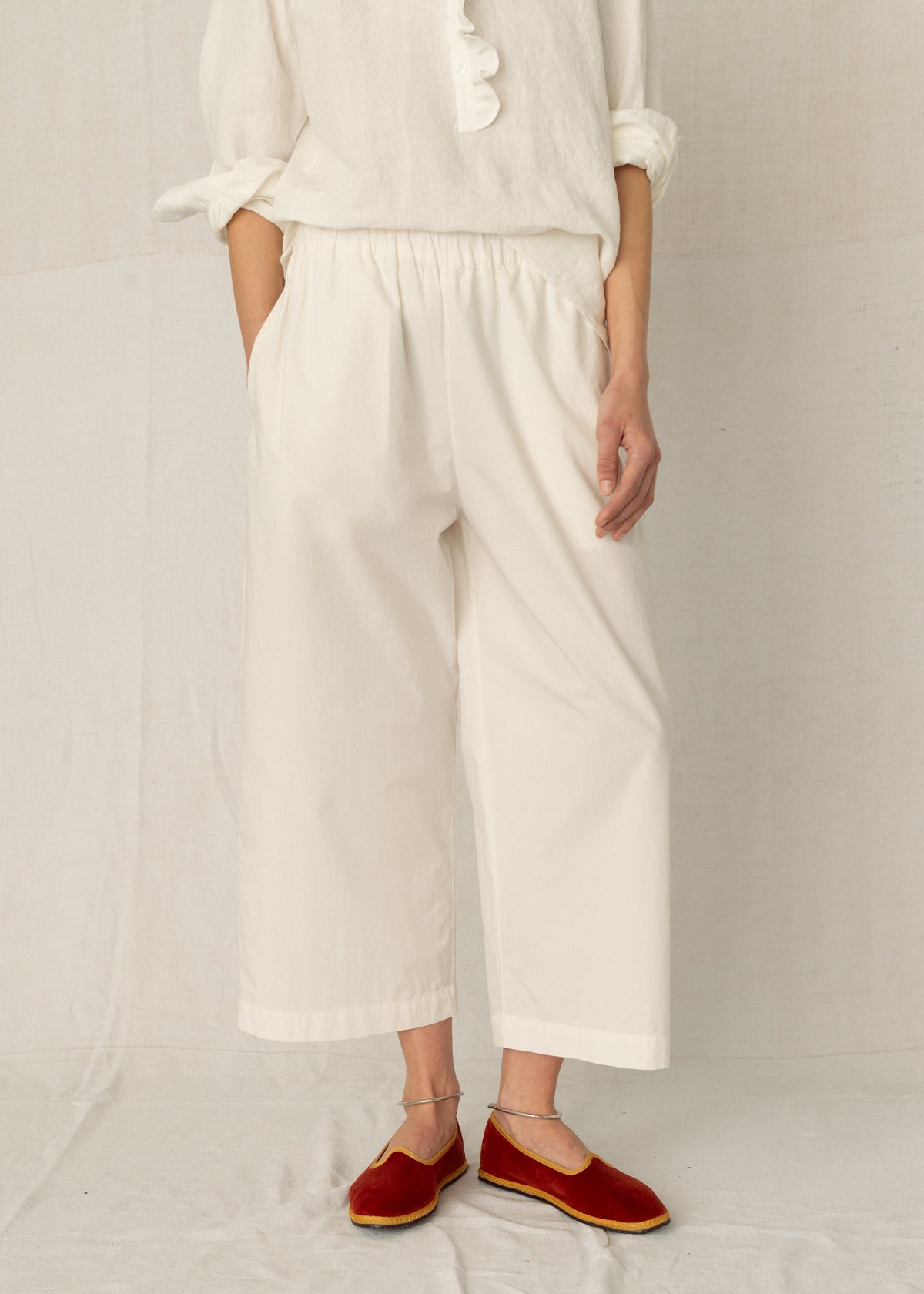 CALEB TROUSERS  — CHALK