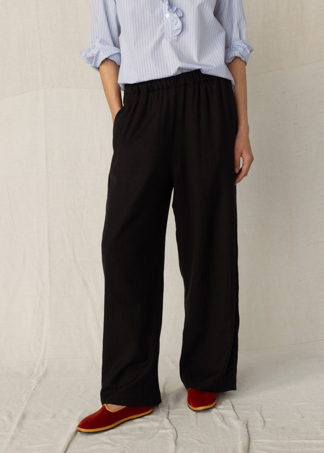 CALEB WOOL TROUSERS — FADED BLACK