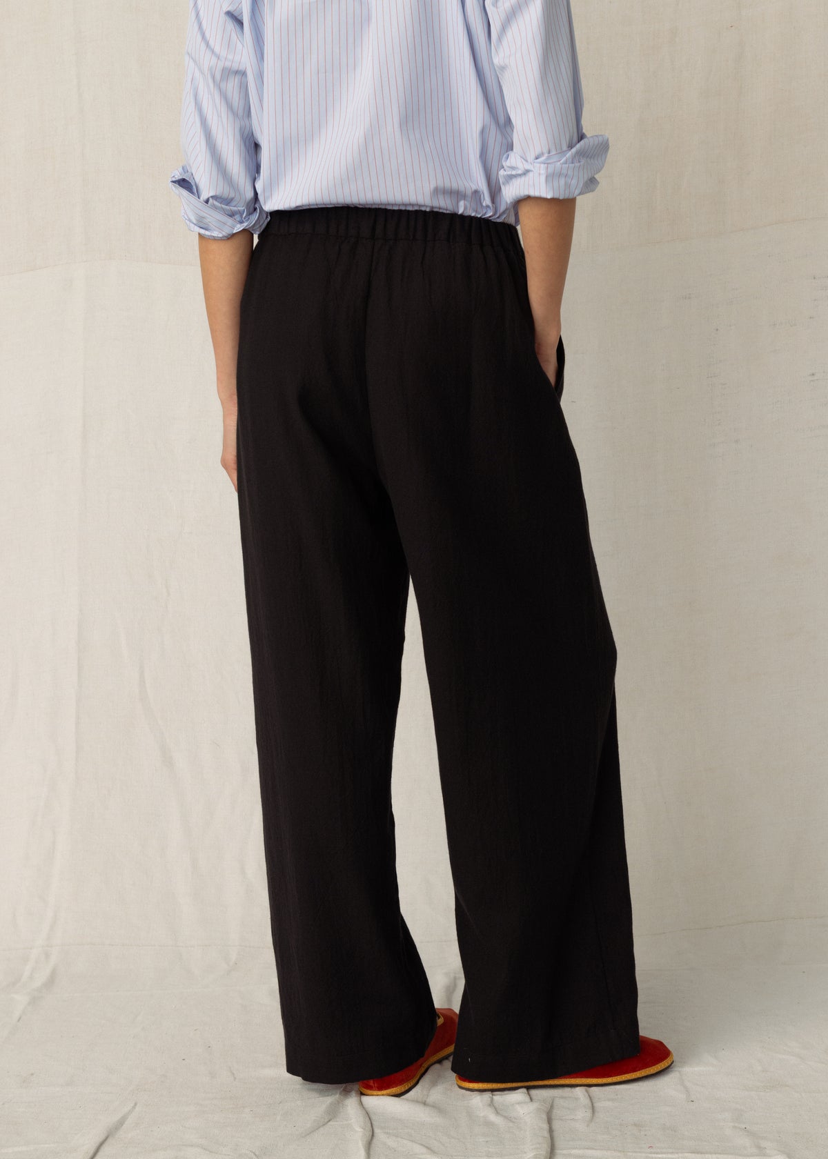 CALEB WOOL TROUSERS — FADED BLACK
