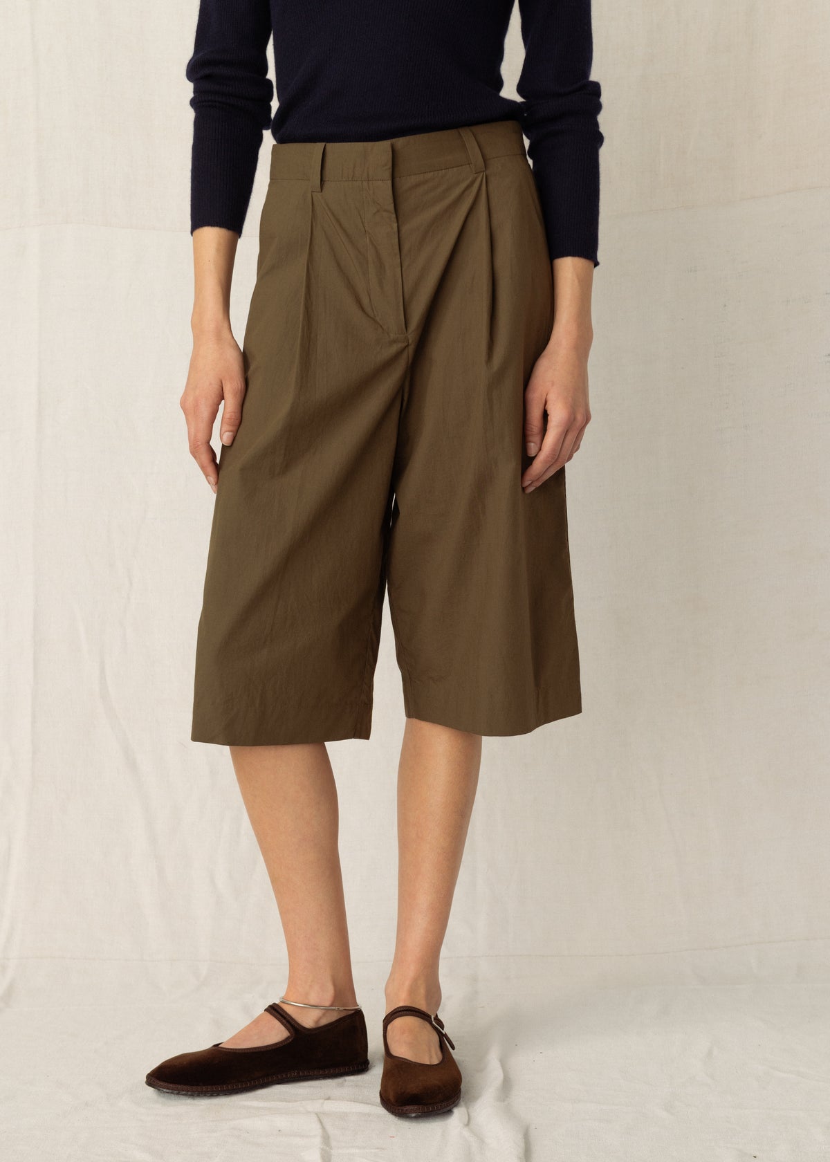 DENVER POPLIN BERMUDAS — KHAKI