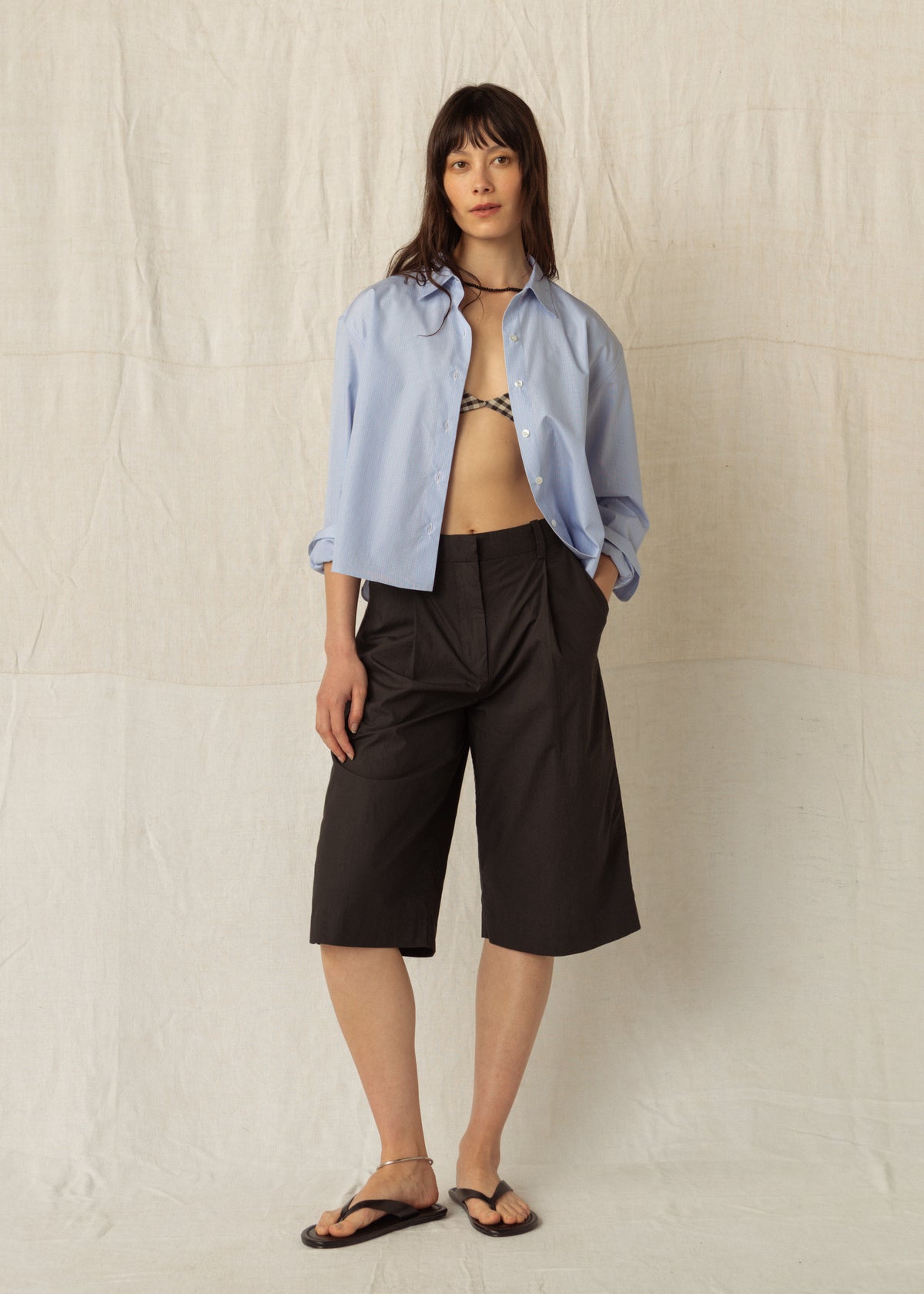 DENVER POPLIN BERMUDAS — SOFT BLACK