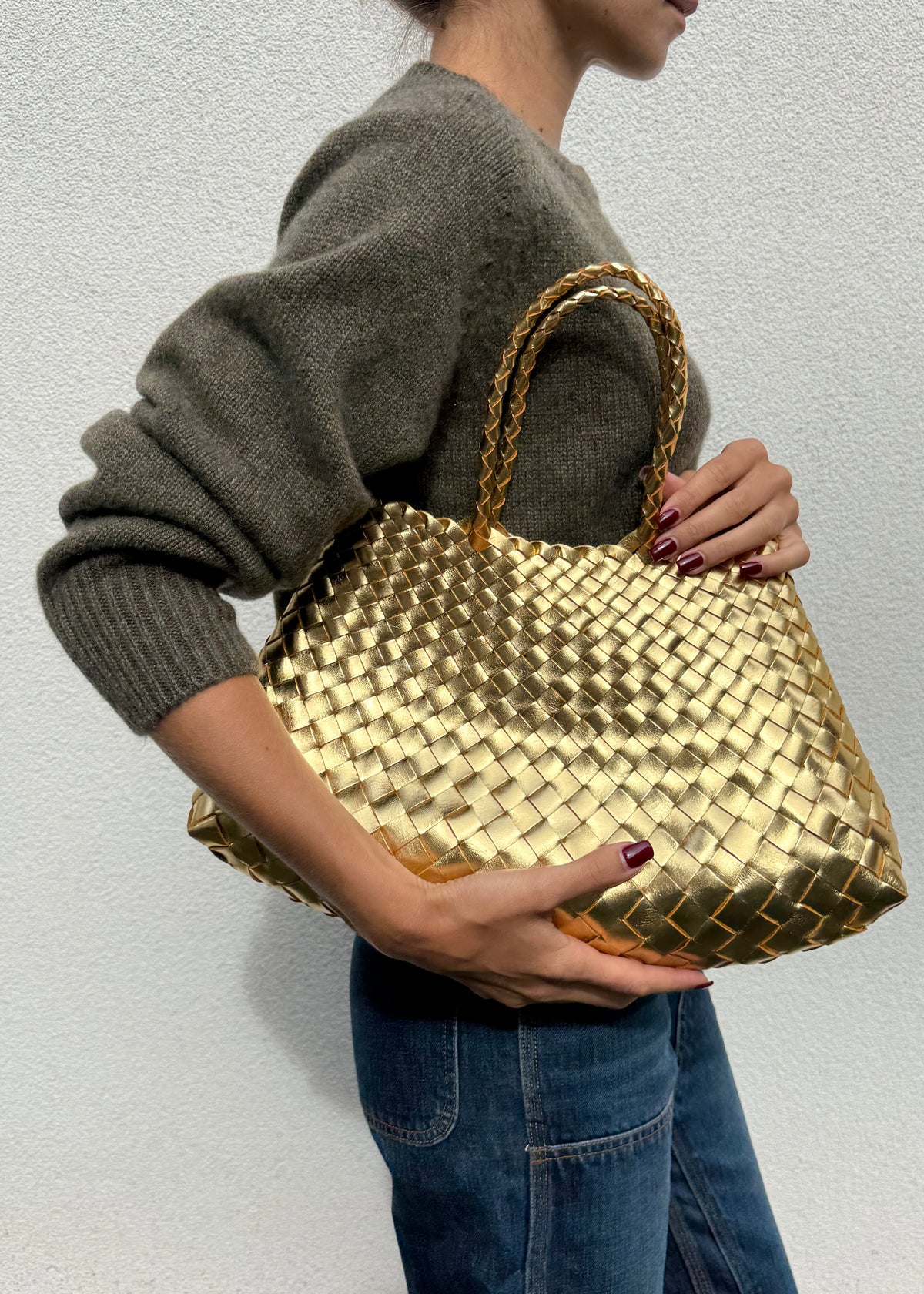 SMALL SANTA CROCE BAG — GOLD